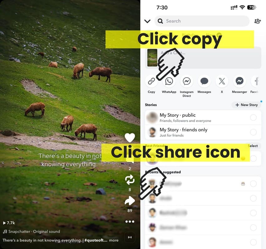 Copiar enlace de video de Snapchat en Android usando StoryGrab