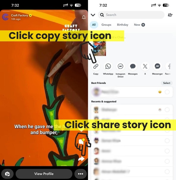 StoryGrab kullanarak Android'de Snapchat hikaye bağlantısını kopyalama
